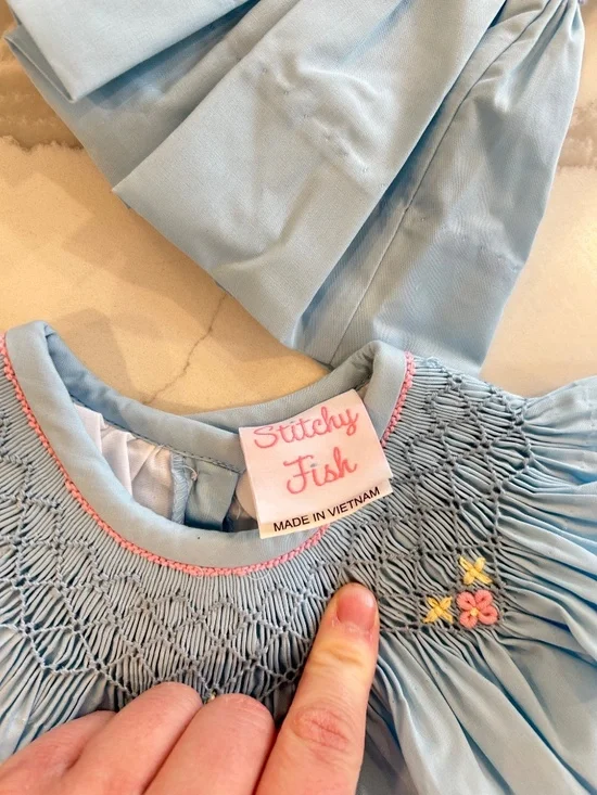 Smocked two piece skirt set 12 months - Picture 7 of 7